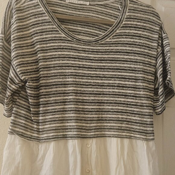 Potter's Pot Black and White Striped Tunic Top - Picture 1 of 10